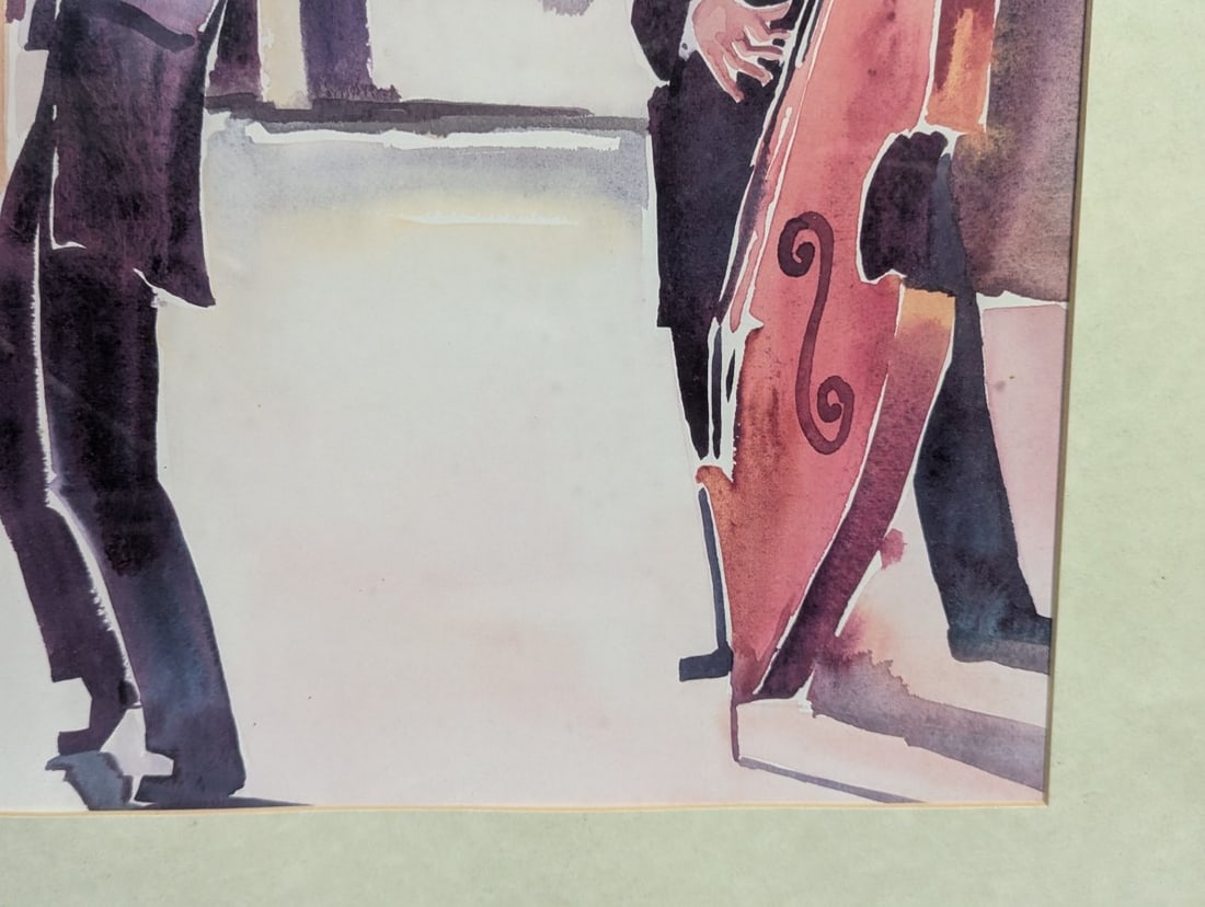 Framed Jazz Band Art by Deborah Ledoux Colorful Musical Scene - 11