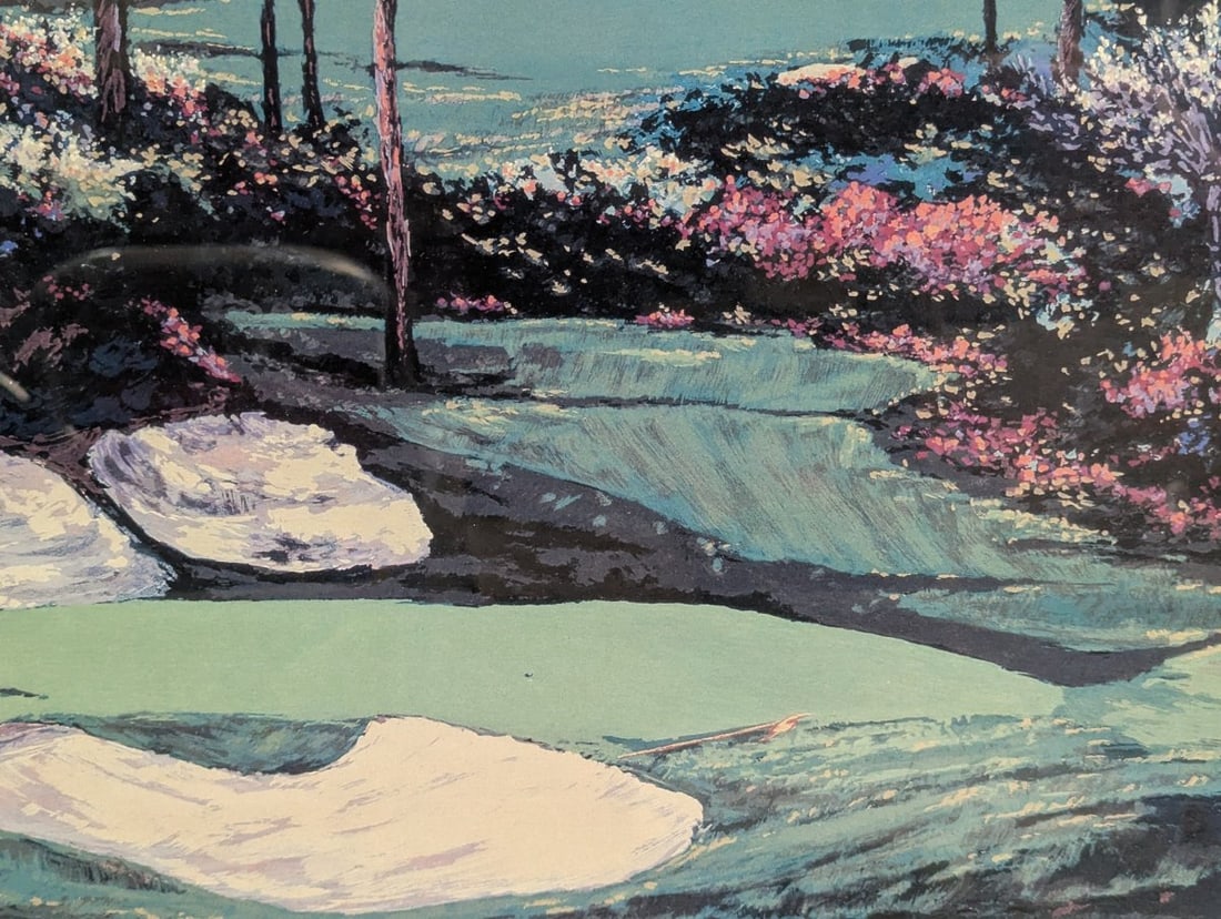 Framed Golf Course Lithograph by Mark King Martin Lawrence - 18