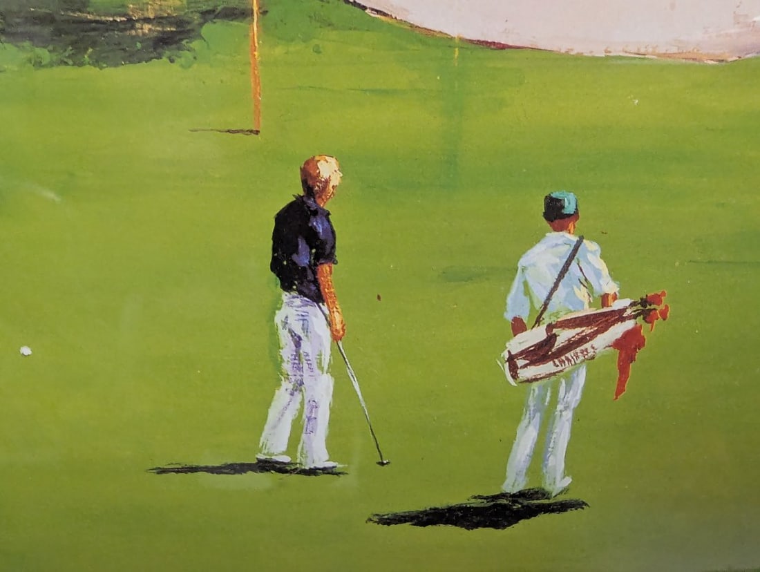 Mark King Golf Course Framed Lithograph Art Collectible - 9