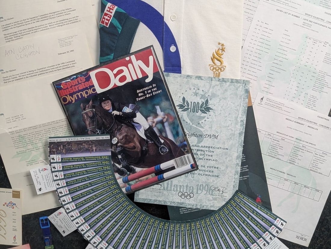 1996 Atlanta Olympics Equestrian Memorabilia Collection Framed - 4