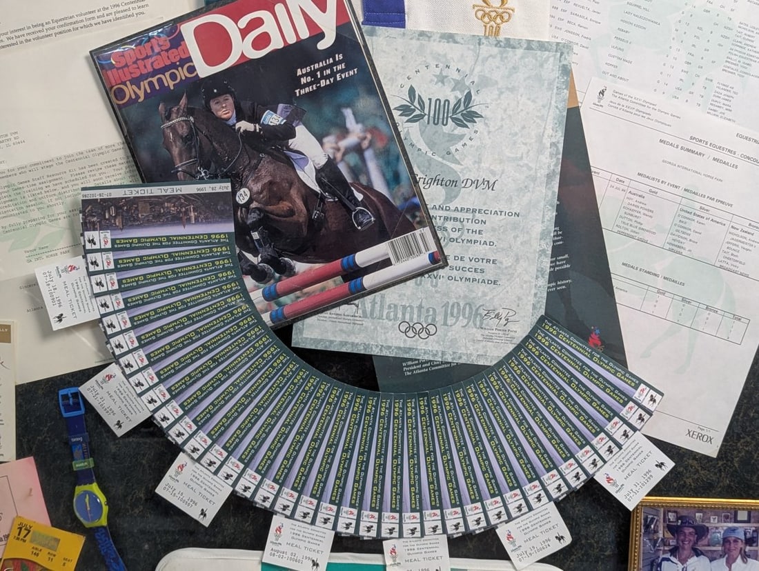 1996 Atlanta Olympics Equestrian Memorabilia Collection Framed - 6