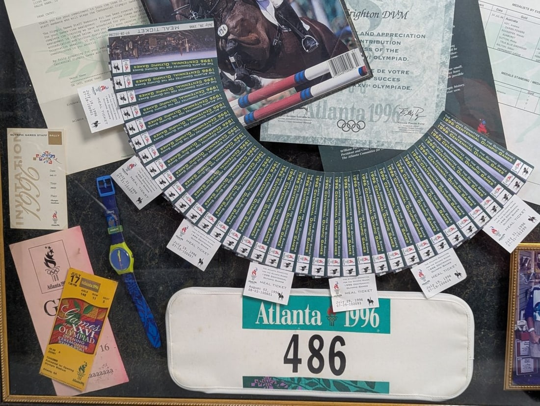 1996 Atlanta Olympics Equestrian Memorabilia Collection Framed - 8