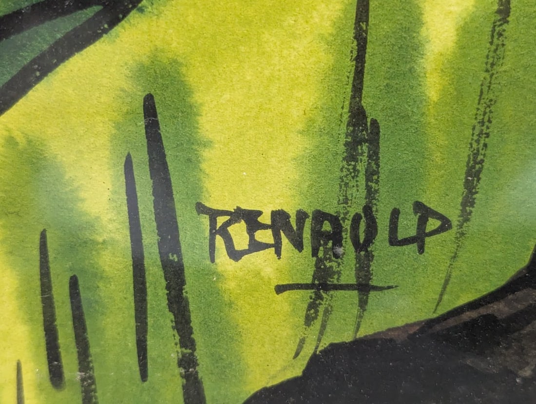 Hawaiian Scene Watercolor by Renauld Framed Art - 12