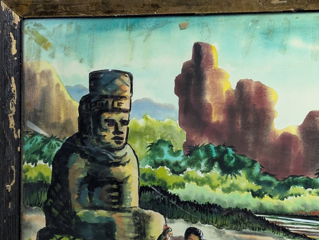 Hawaiian Scene Watercolor by Renauld Framed Art - 3