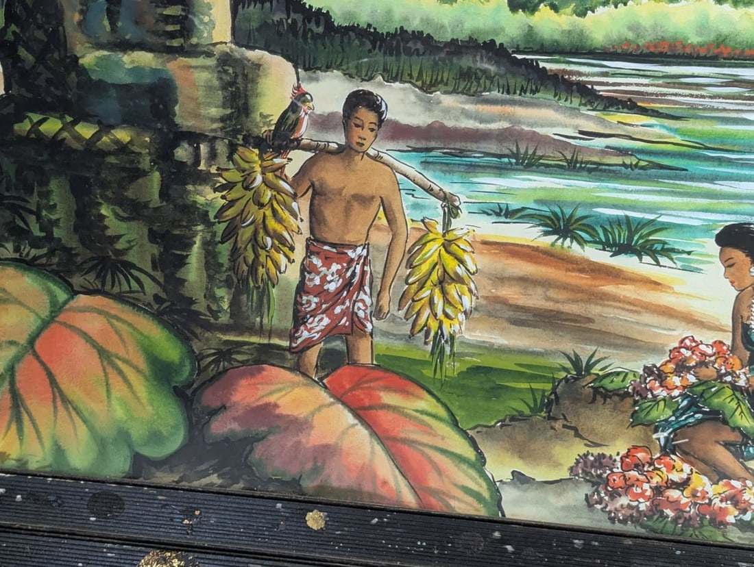 Hawaiian Scene Watercolor by Renauld Framed Art - 9