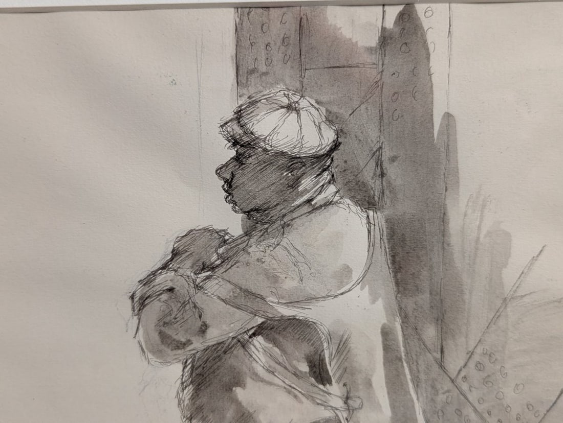 Set of Three Framed Ink and Wash Drawings Artworks - 11