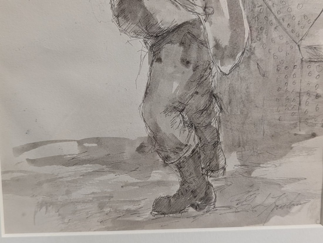 Set of Three Framed Ink and Wash Drawings Artworks - 13