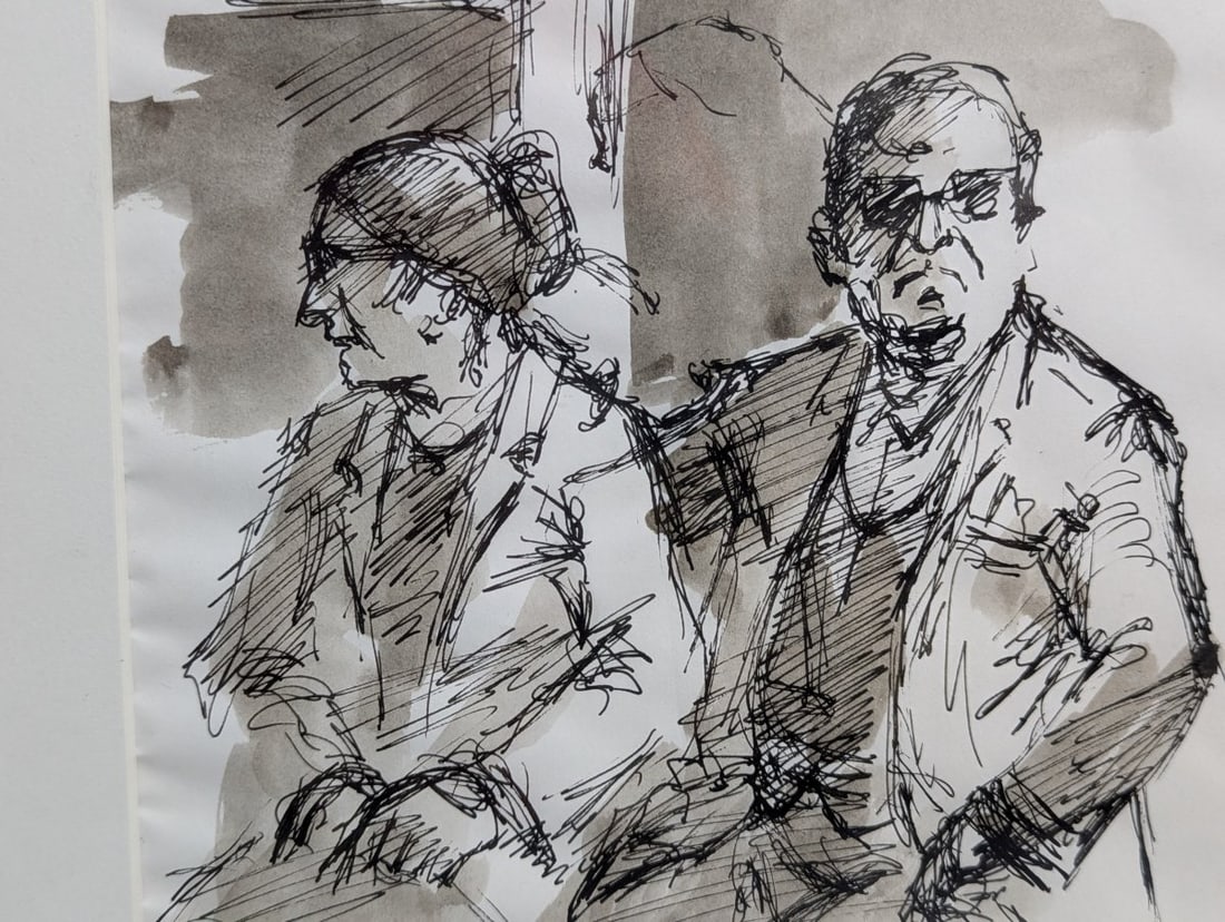 Set of Three Framed Ink and Wash Drawings Artworks - 4