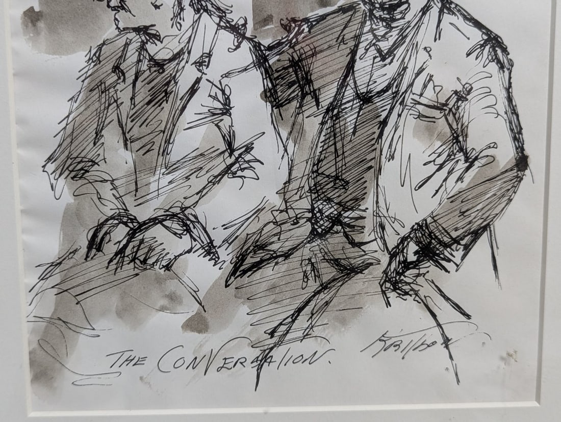 Set of Three Framed Ink and Wash Drawings Artworks - 5