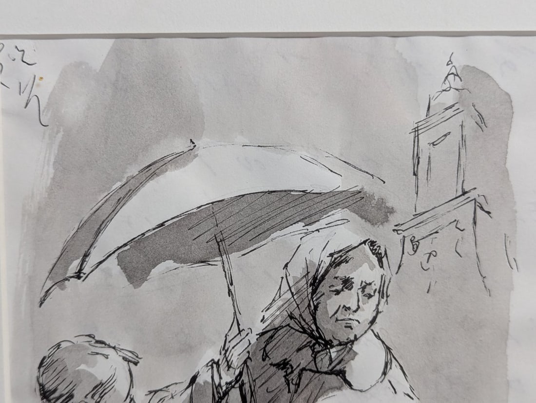 Set of Three Framed Ink and Wash Drawings Artworks - 7