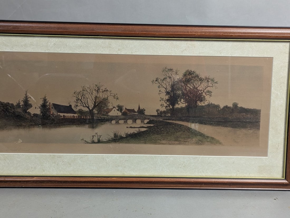 Framed Landscape Print The Old Mill Brook by Ernest Rost - 2