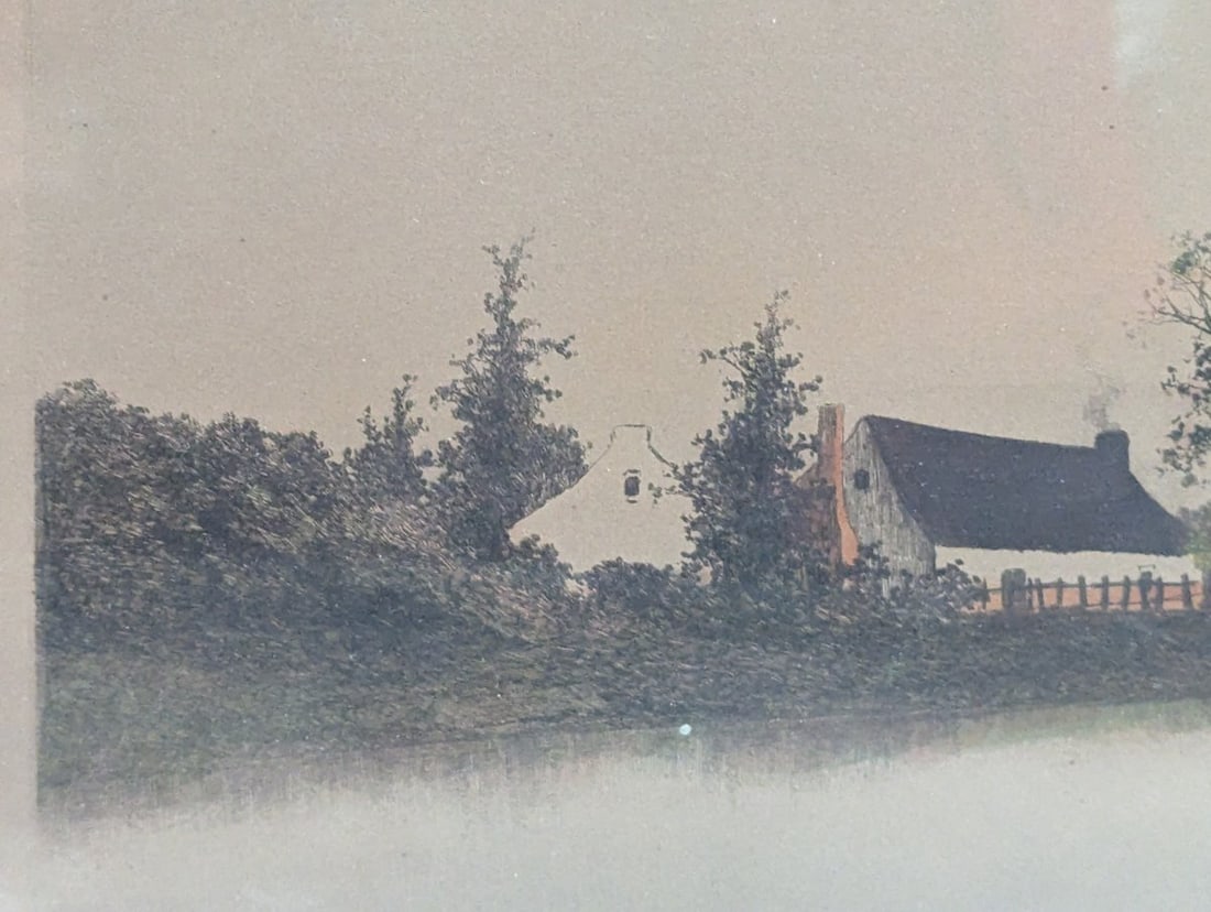 Framed Landscape Print The Old Mill Brook by Ernest Rost - 3