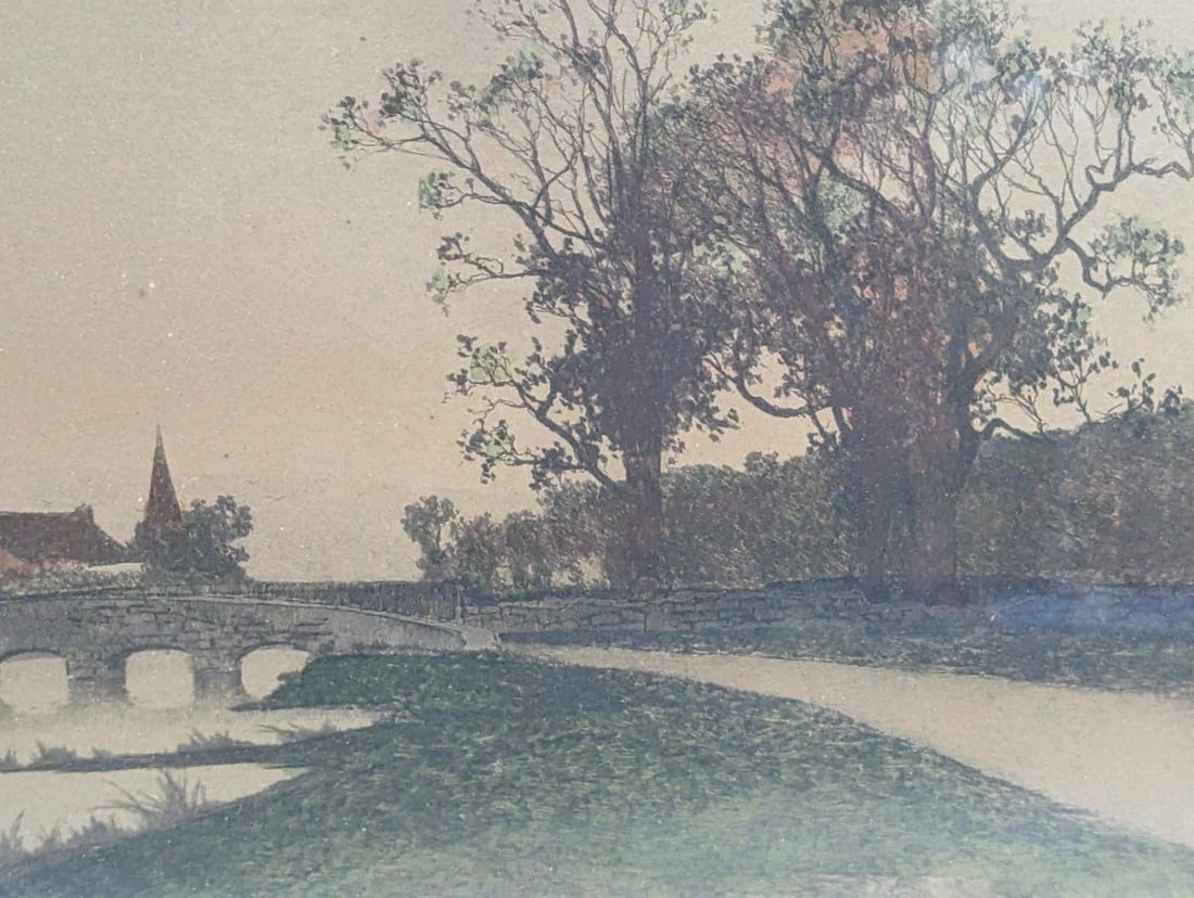 Framed Landscape Print The Old Mill Brook by Ernest Rost - 5