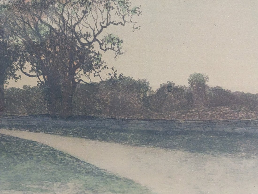 Framed Landscape Print The Old Mill Brook by Ernest Rost - 6