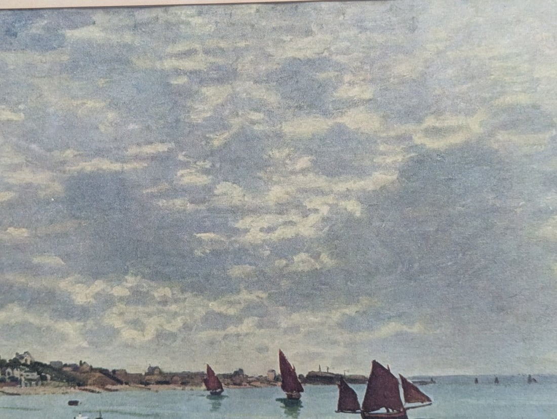 Vintage Framed Print of Claude Monet's The Beach at Sainte-Adresse - 4