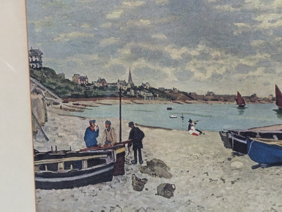 Vintage Framed Print of Claude Monet's The Beach at Sainte-Adresse - 6