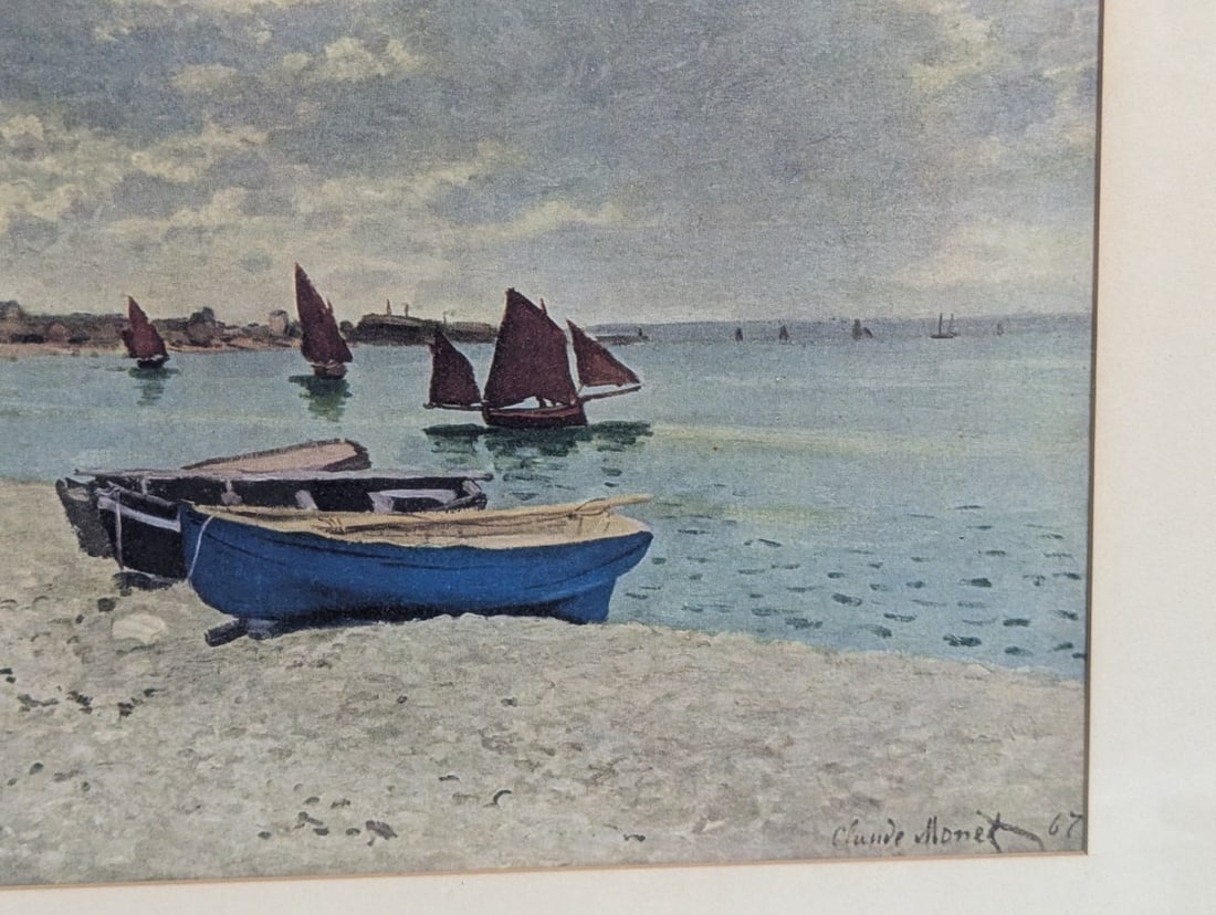 Vintage Framed Print of Claude Monet's The Beach at Sainte-Adresse - 8