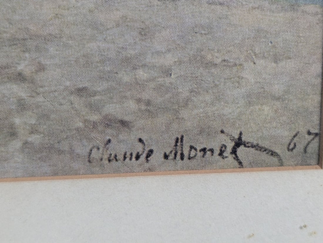 Vintage Framed Print of Claude Monet's The Beach at Sainte-Adresse - 9