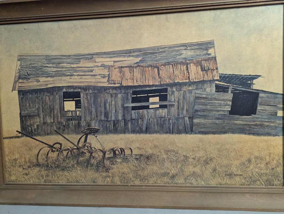 Robert Addison Framed Print Rustic Barn Scenic Art Work - 2