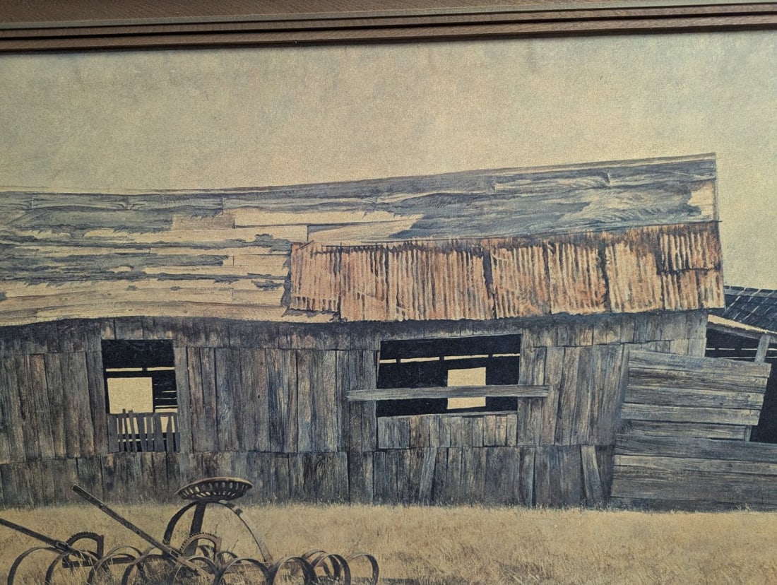 Robert Addison Framed Print Rustic Barn Scenic Art Work - 4