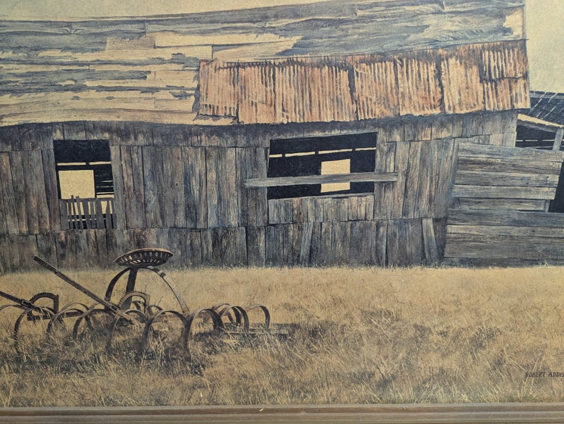 Robert Addison Framed Print Rustic Barn Scenic Art Work - 7