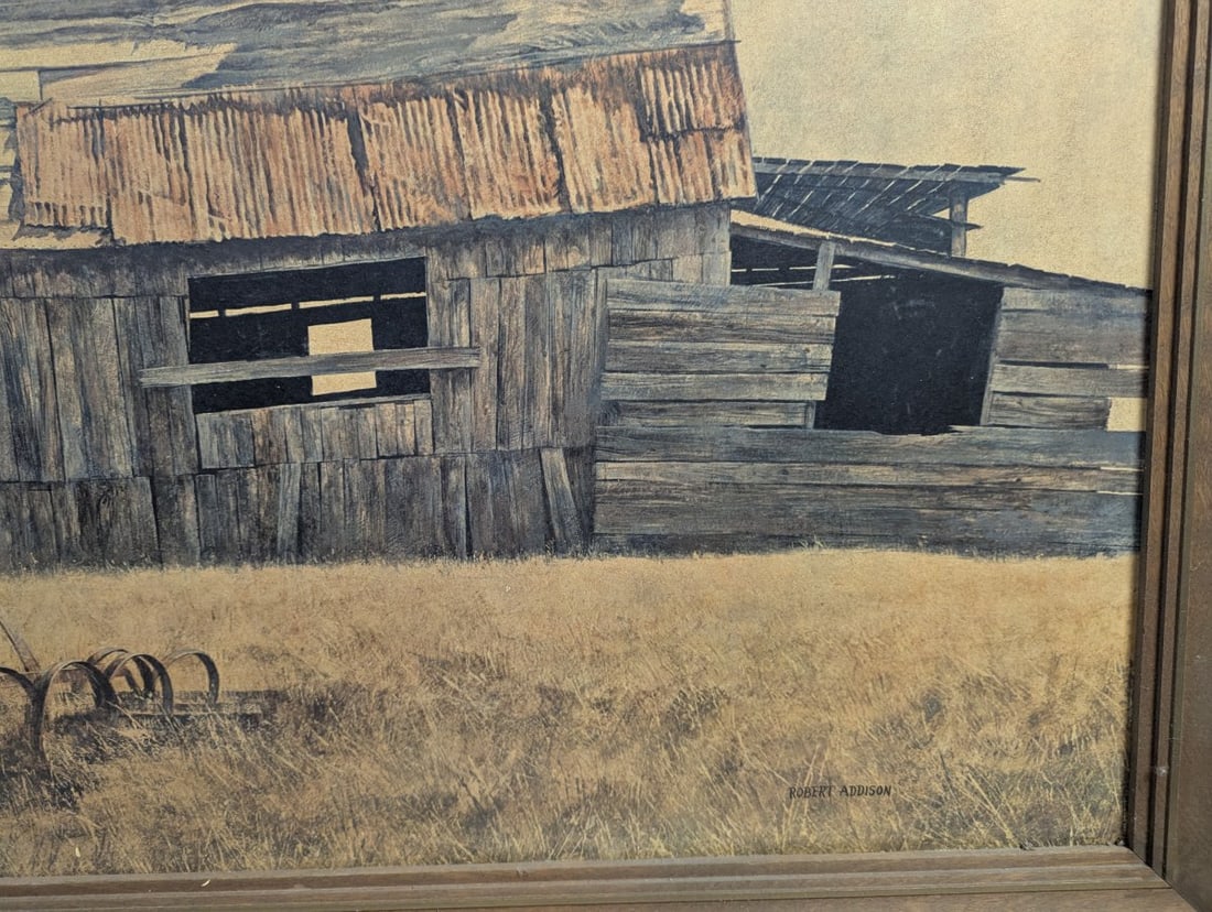 Robert Addison Framed Print Rustic Barn Scenic Art Work - 8