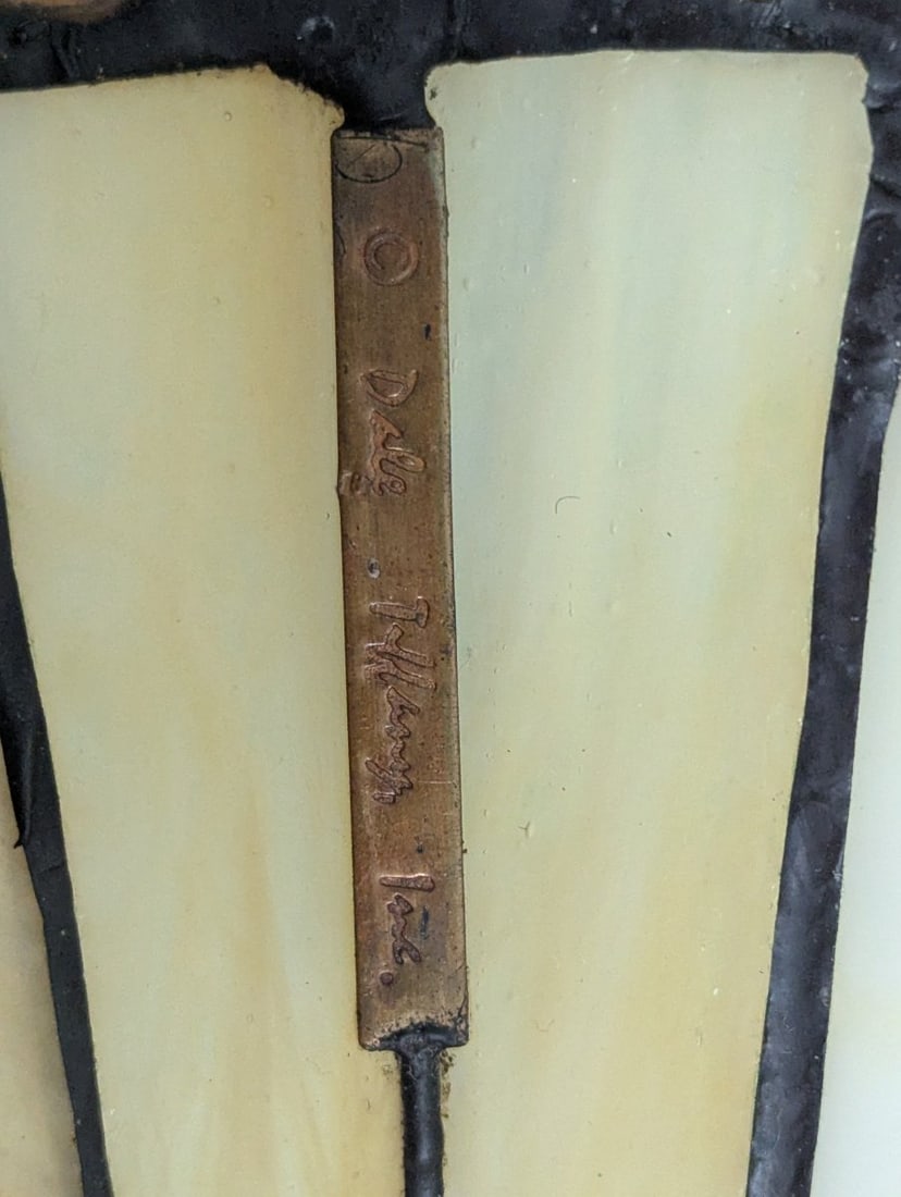 Dale Tiffany Inc Leaded Stained Slag Glass Shade Unique Art Deco Design - 6