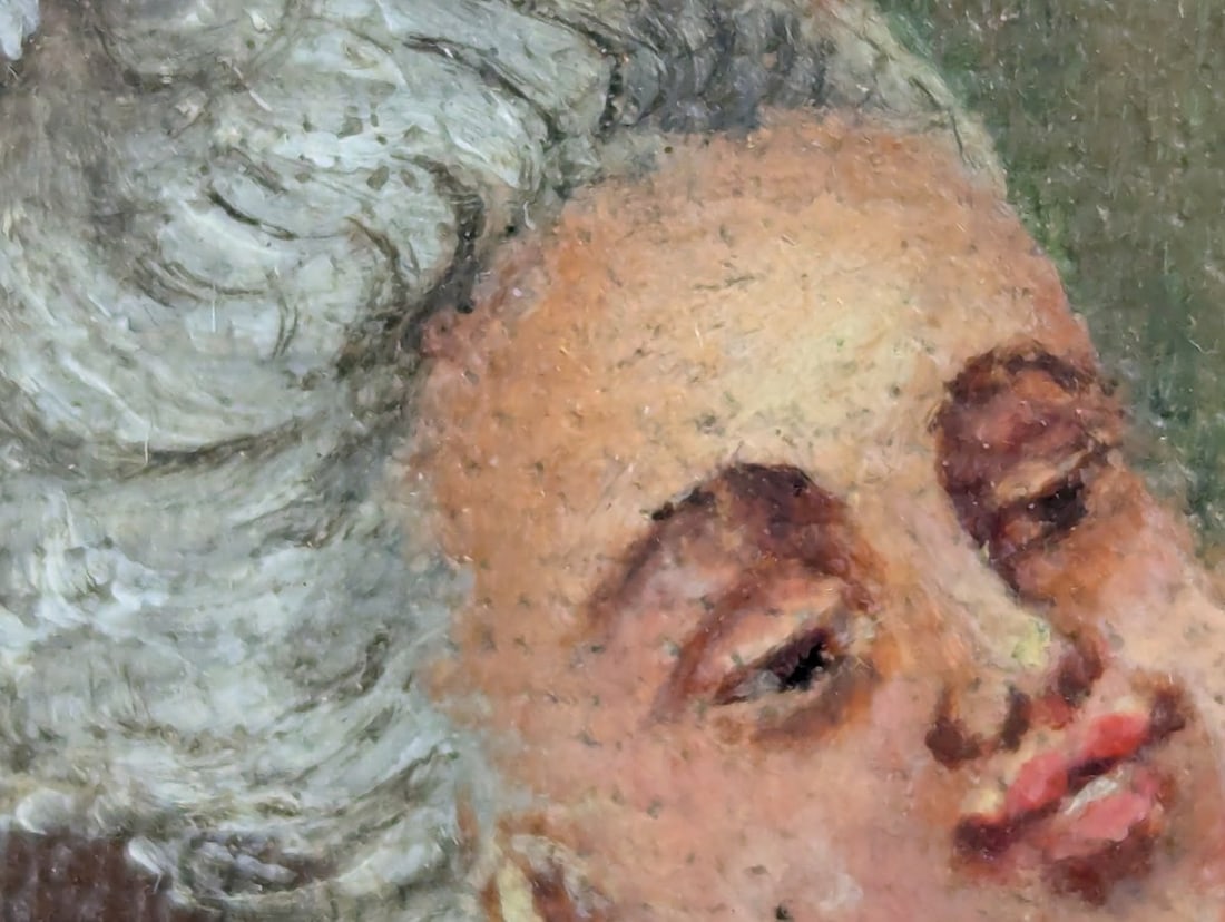 Antique French 19th Century Framed Artwork with Courting Scene - 12