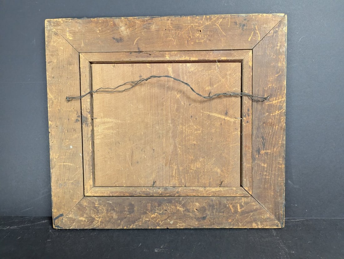 Antique French 19th Century Framed Artwork with Courting Scene - 13