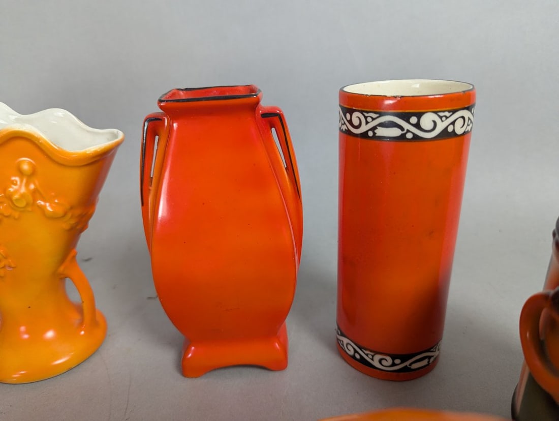 Lot of 7 Vintage Czech Art Pottery Hand Painted Collectibles - 3