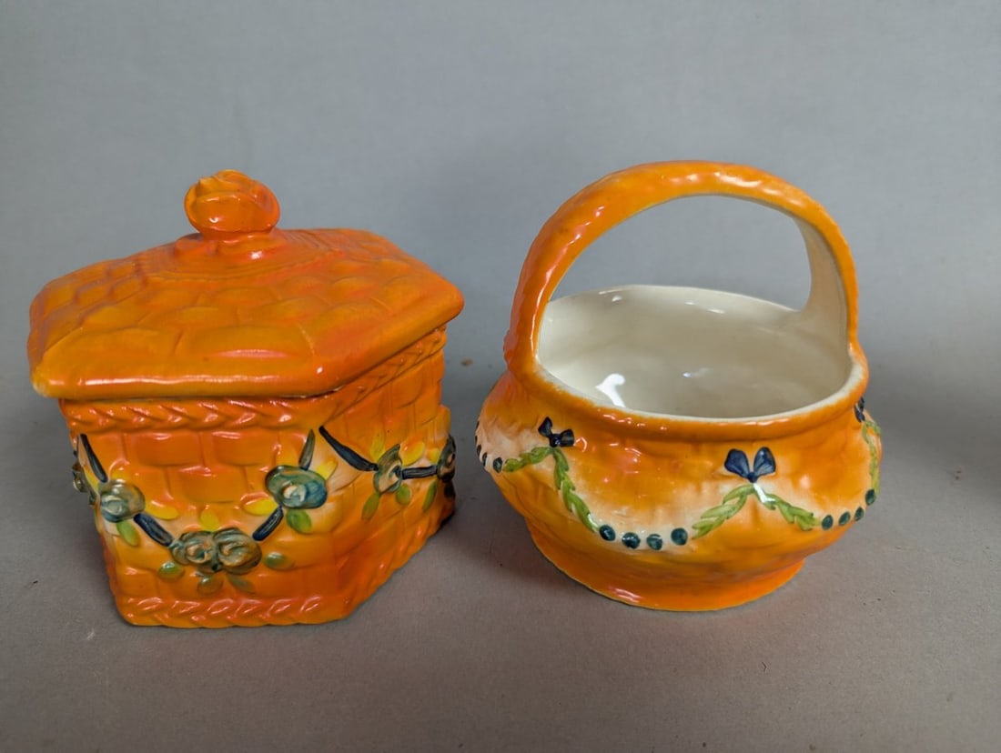 Lot of 7 Vintage Czech Art Pottery Hand Painted Collectibles - 4