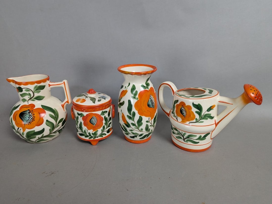 Vibrant Erphila Art Pottery Pitcher Floral Design Collectible: **Important** Please read below description on how to avoid high shipping costs. Experience the charm of vintage ceramics with this exquisite Erphila Art Pottery pitcher, measuring 7 inches high and