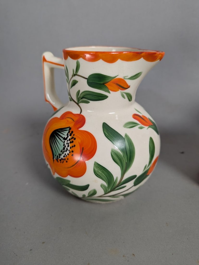 Vibrant Erphila Art Pottery Pitcher Floral Design Collectible - 2
