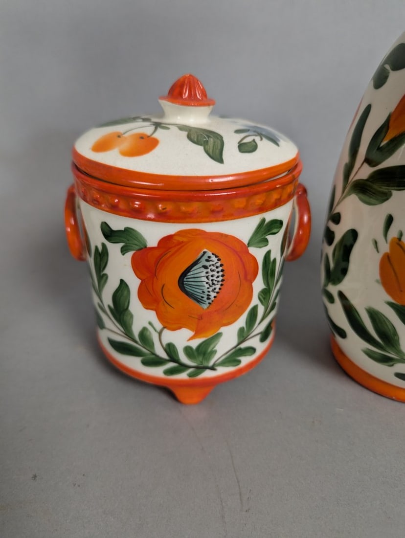 Vibrant Erphila Art Pottery Pitcher Floral Design Collectible - 3