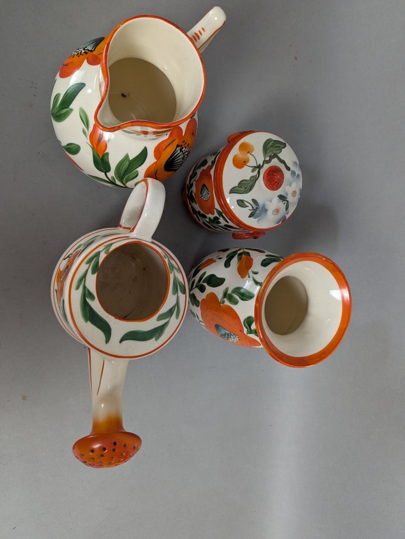 Vibrant Erphila Art Pottery Pitcher Floral Design Collectible - 6