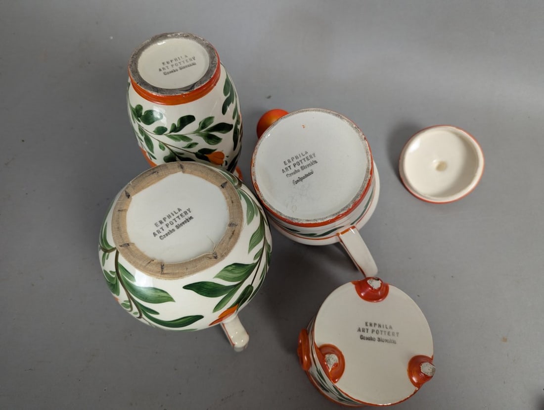 Vibrant Erphila Art Pottery Pitcher Floral Design Collectible - 7