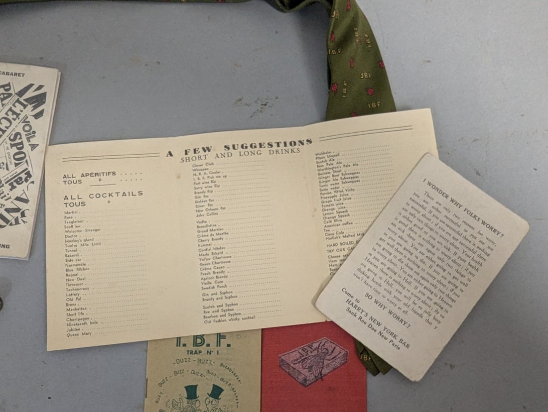 Rare International Bar Fly Memorabilia from Harry's New York Bar Paris - 5