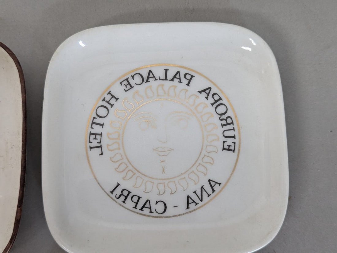 Collectible Lot of 10 Vintage Italian Hotel Ashtrays from the 1950s - 2