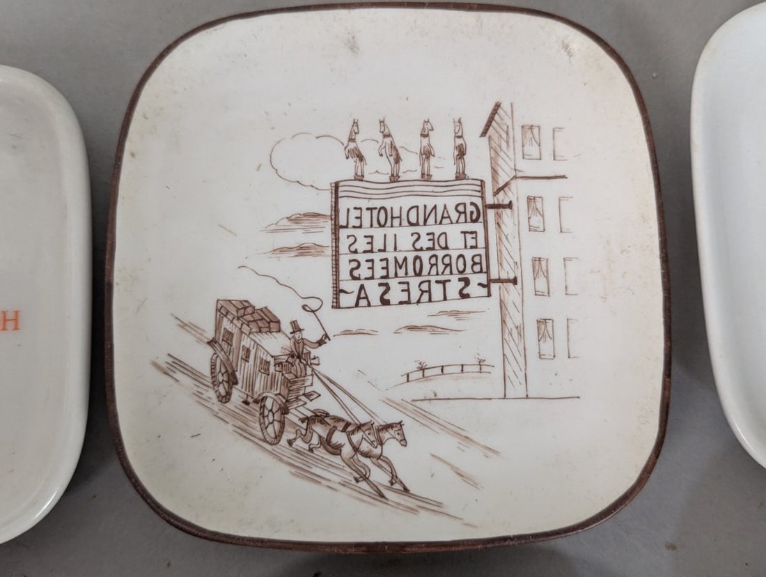 Collectible Lot of 10 Vintage Italian Hotel Ashtrays from the 1950s - 3