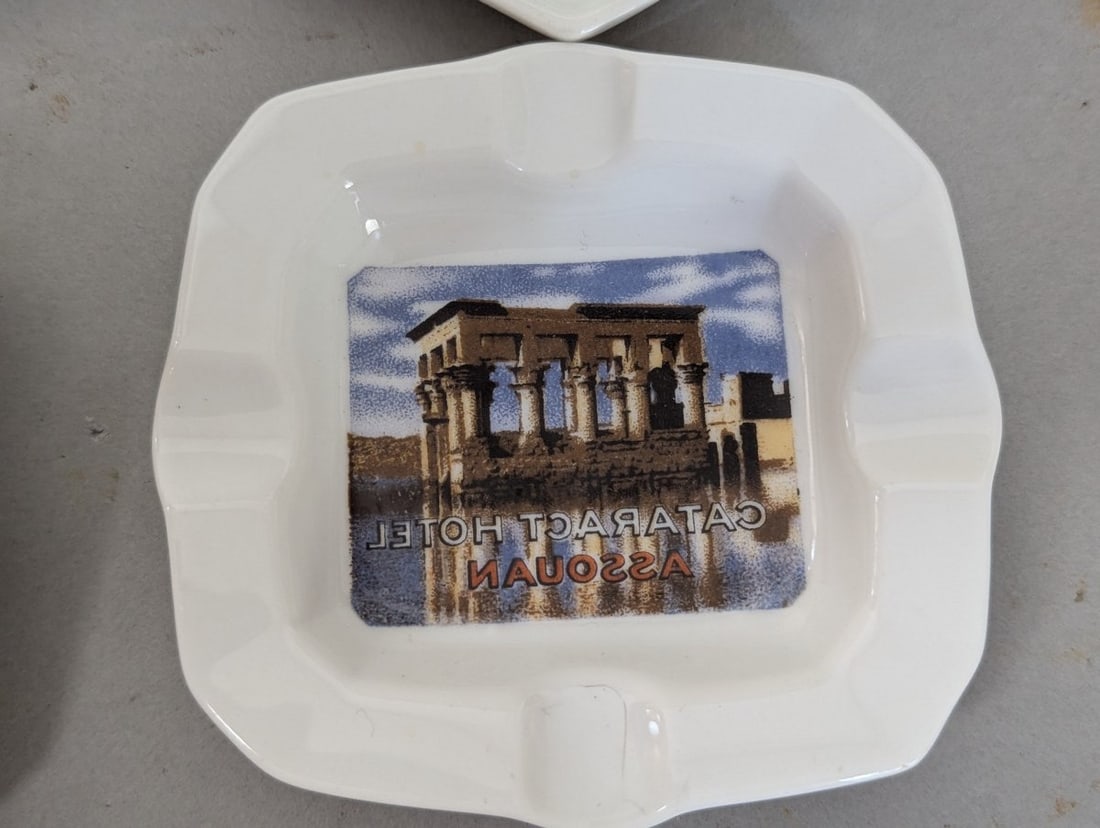 Vintage Egyptian Hotel Ashtray Lot Unique Collectible Set - 3