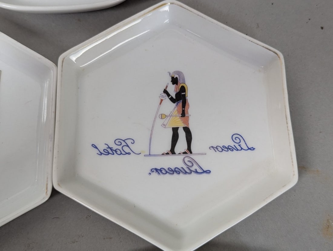 Vintage Egyptian Hotel Ashtray Lot Unique Collectible Set - 4