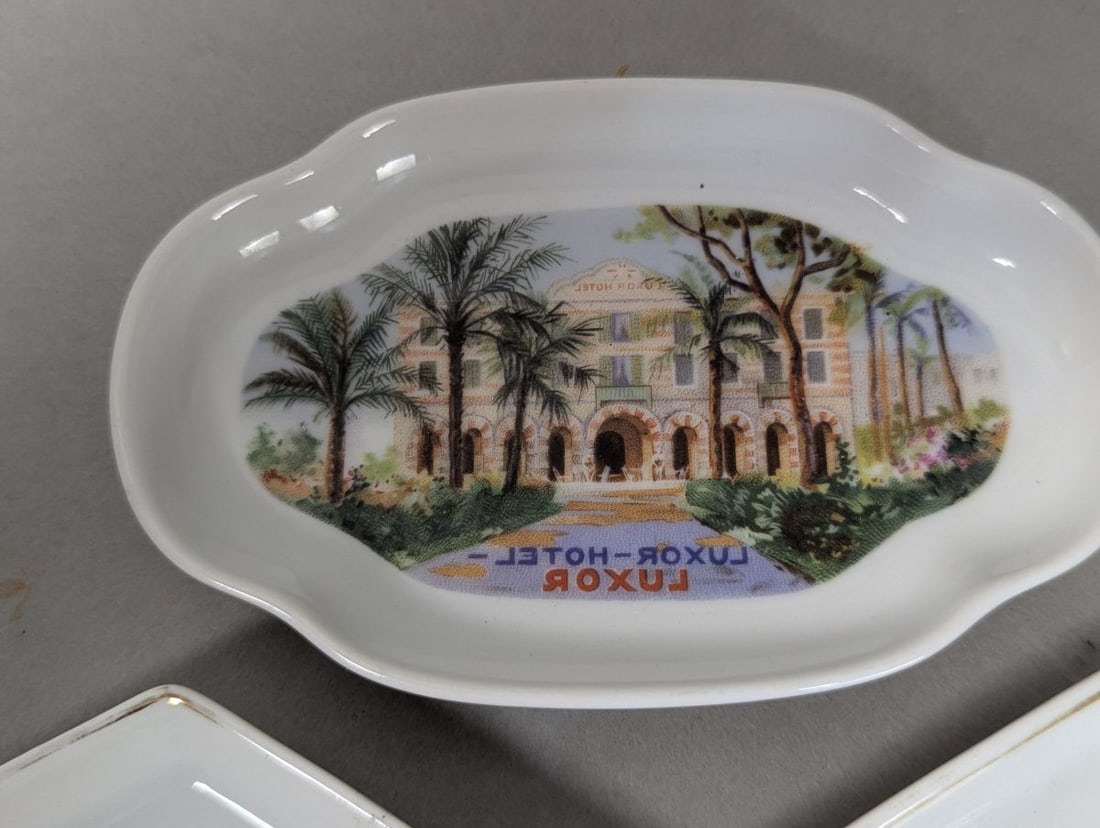 Vintage Egyptian Hotel Ashtray Lot Unique Collectible Set - 6