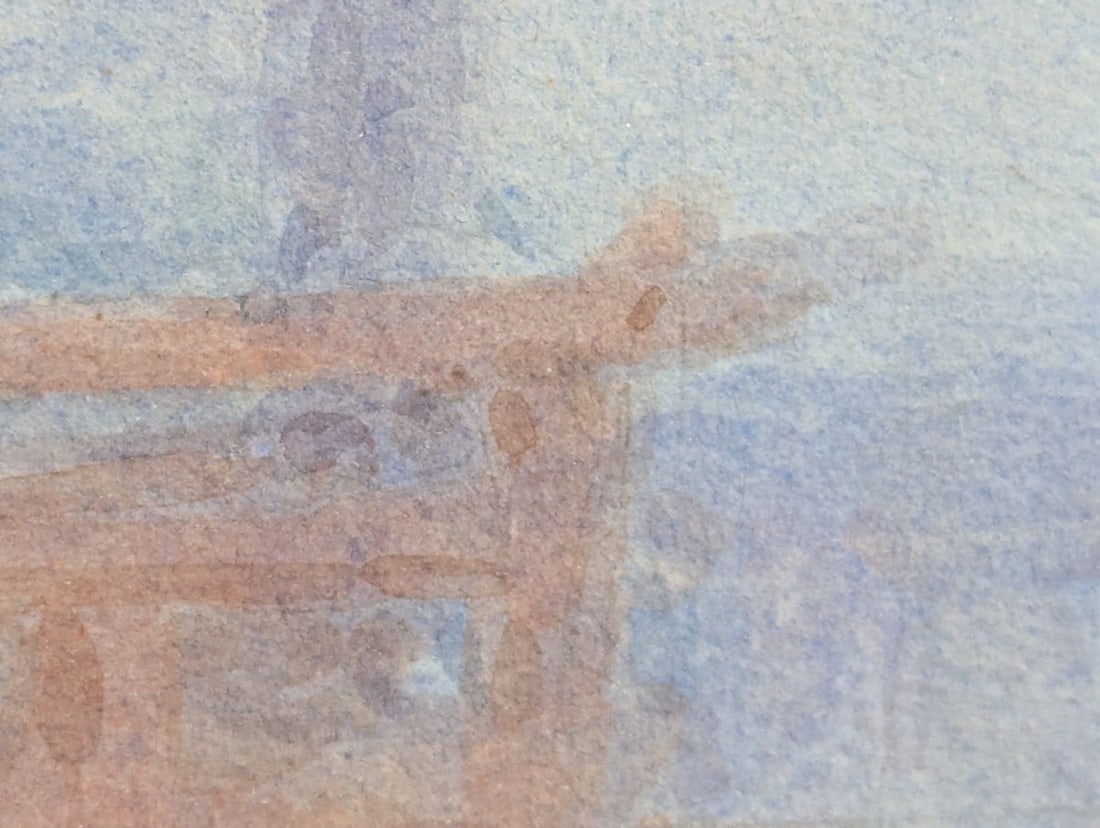 Stunning Yuhan Ito Watercolor of Japanese Temple Framed Artwork - 10