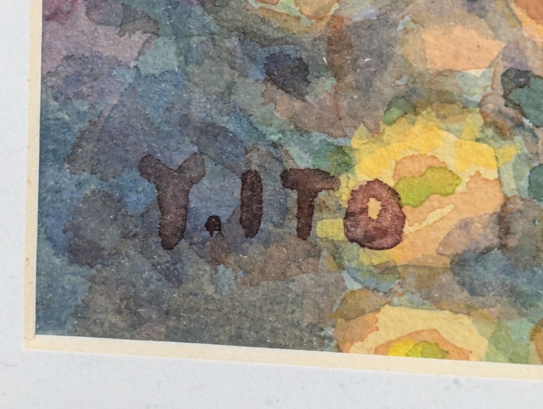 Stunning Yuhan Ito Watercolor of Japanese Temple Framed Artwork - 9