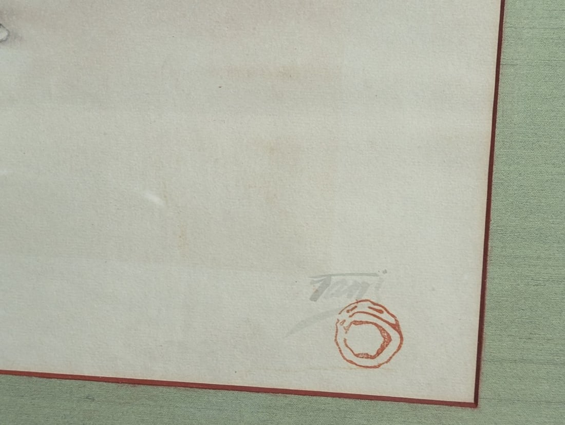 Framed Watercolor by Tani GekkÅ Japanese Art Signed Authenticity - 8