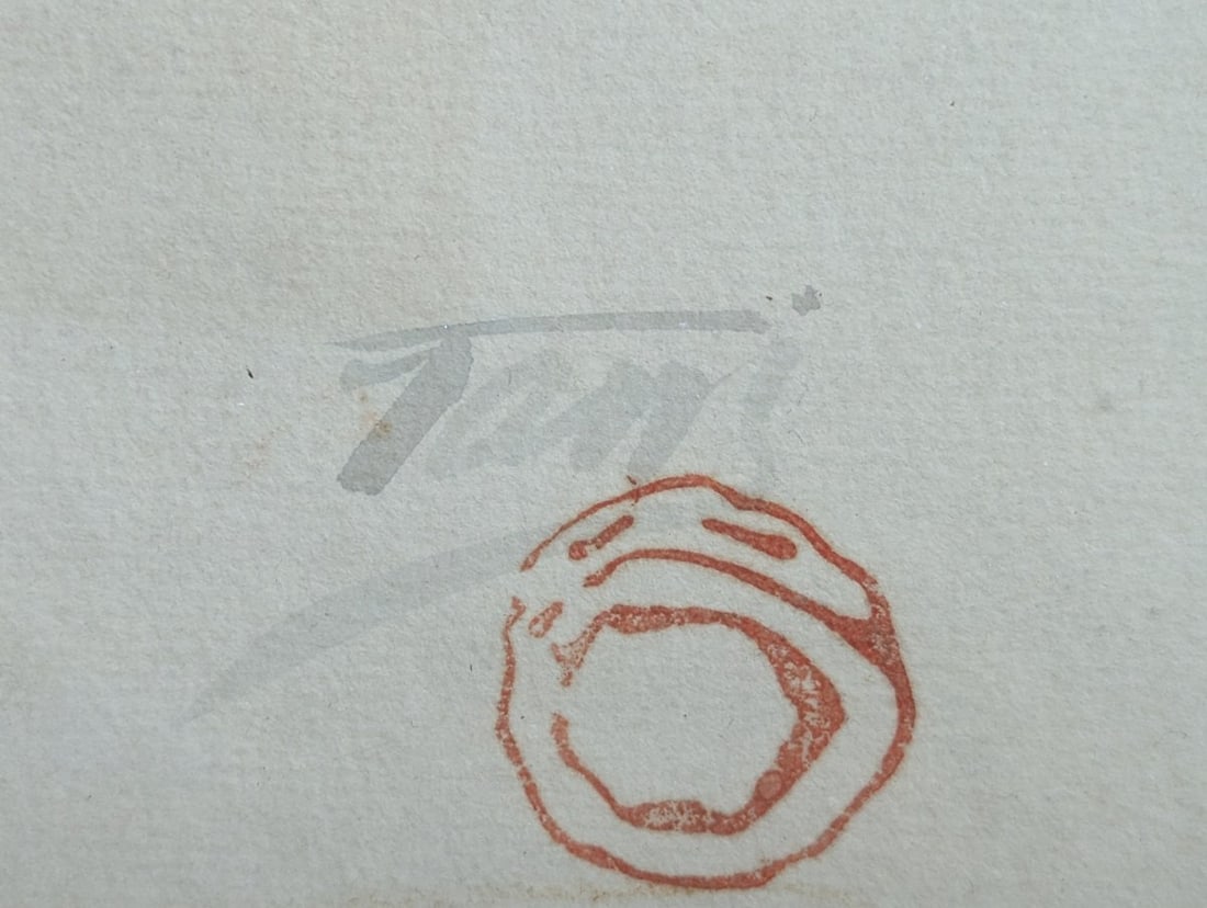 Framed Watercolor by Tani GekkÅ Japanese Art Signed Authenticity - 9