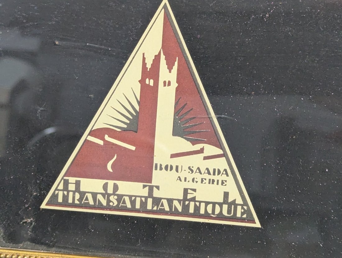 Set of 9 Vintage Framed Luggage Labels in Ornate Frames - 4