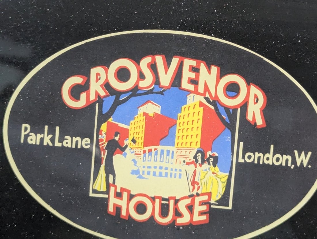 Set of 9 Vintage Framed Luggage Labels in Ornate Frames - 5