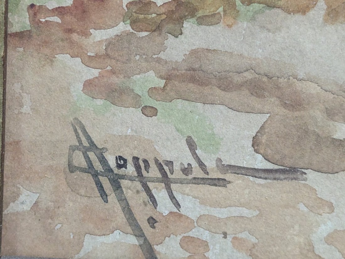 Antonio Coppola Neapolitan Genre Watercolor Painting Framed Under Glass - 8