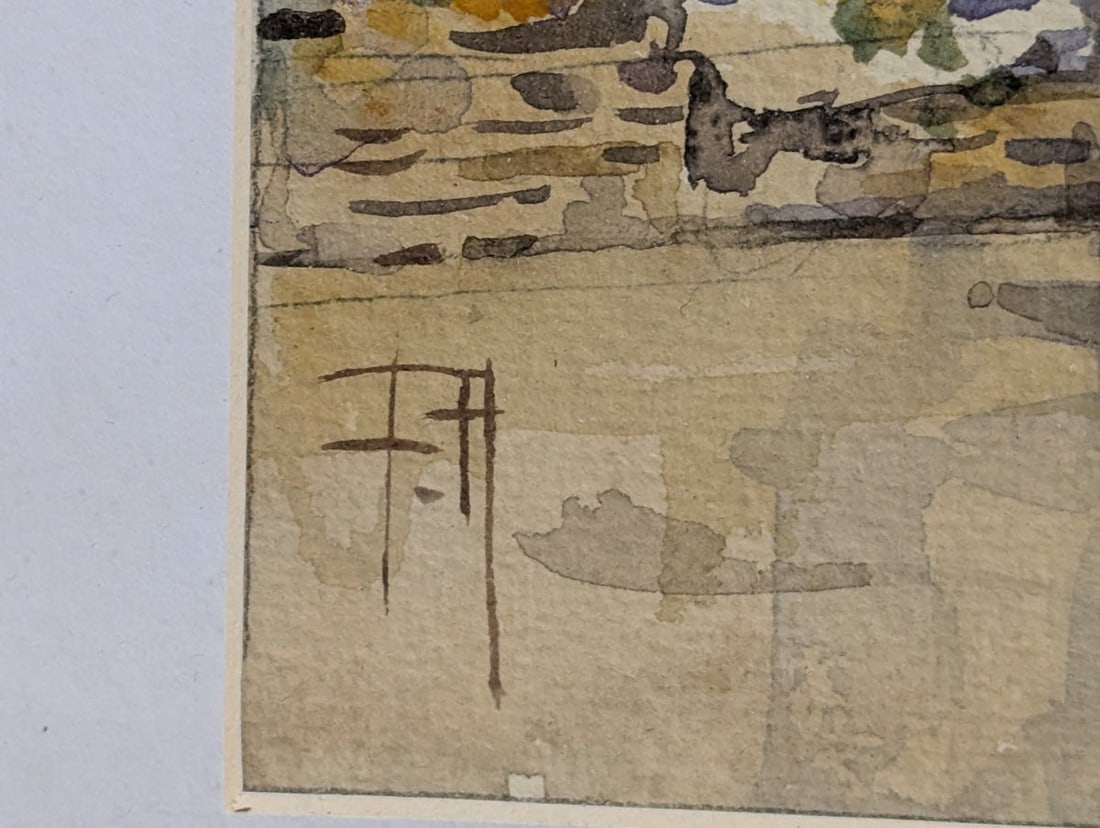 Framed Watercolor by Filippo Anivitti TrinitÃ dei Monti Italian Art - 7